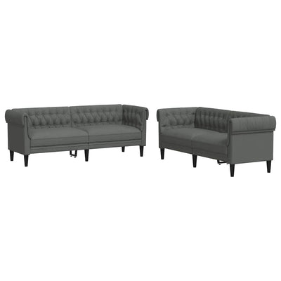 Sofa Sæt Mørkegrå Stof