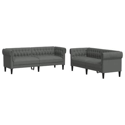 Sofa Sæt Mørkegrå Stof