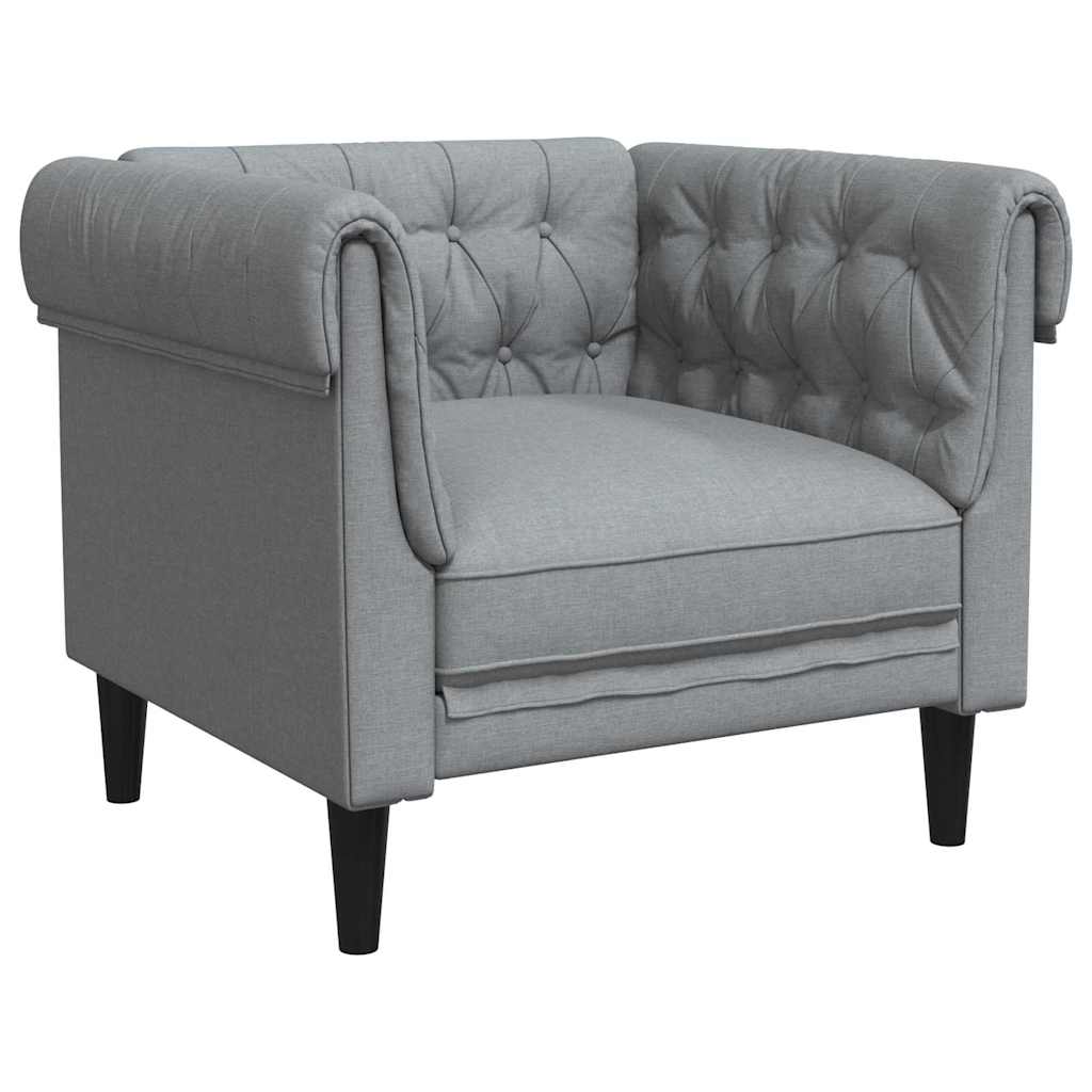 Chesterfield Sofa Stol Andet Lysegrå 78.5 X 74.5 X 74.5 Cm Stof