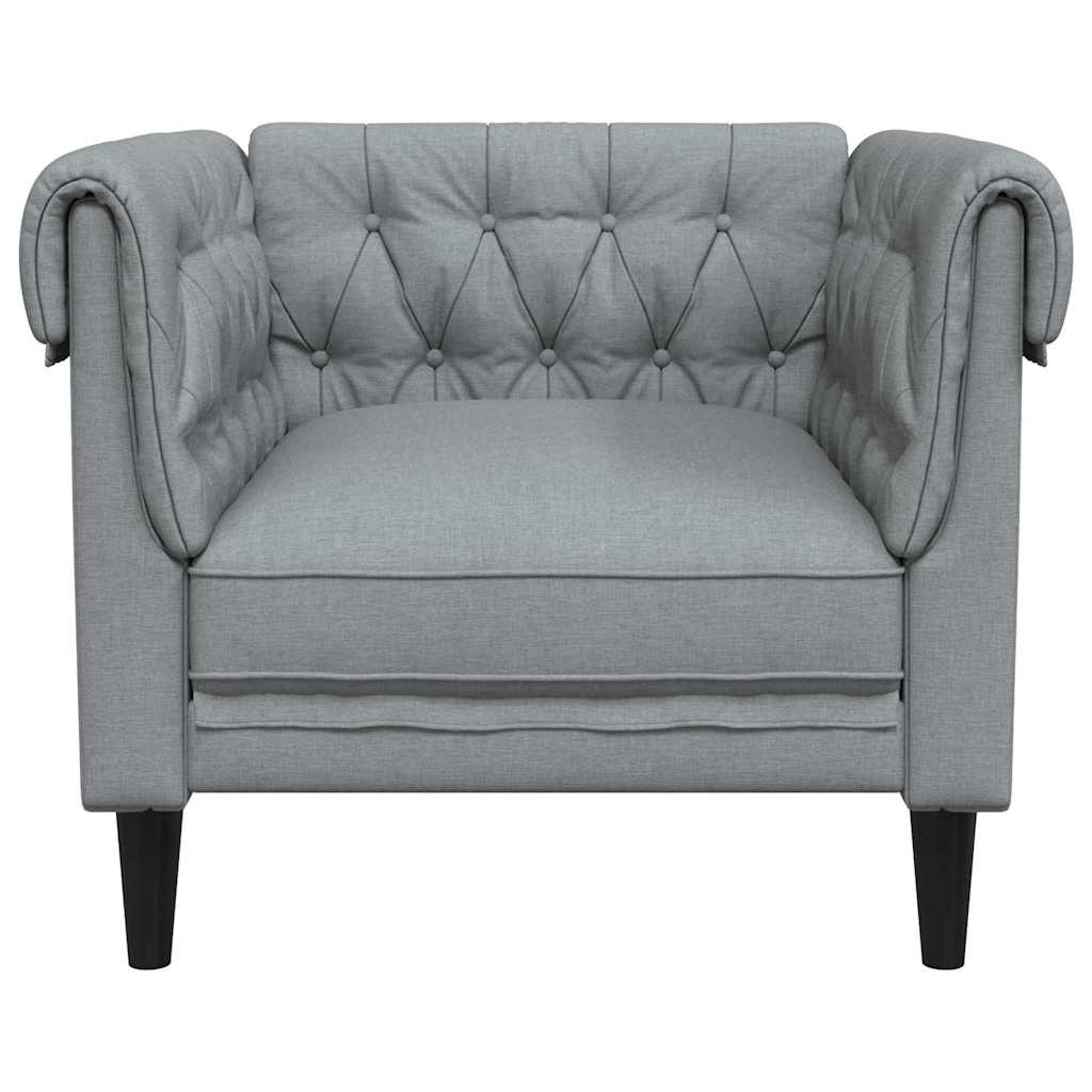 Chesterfield Sofa Stol Andet Lysegrå 78.5 X 74.5 X 74.5 Cm Stof