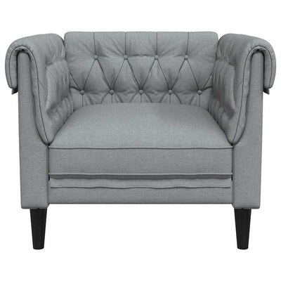 Chesterfield Sofa Stol Andet Lysegrå 78.5 X 74.5 X 74.5 Cm Stof