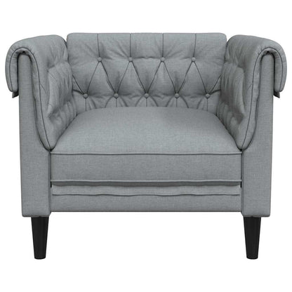 Chesterfield Sofa Stol Andet Lysegrå 78.5 X 74.5 X 74.5 Cm Stof