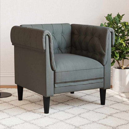 Chesterfield Sofa Stol Mørkegrå 78.5 X 74.5 X 74.5 Cm Stof
