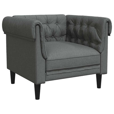 Chesterfield Sofa Stol Mørkegrå 78.5 X 74.5 X 74.5 Cm Stof
