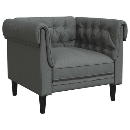 Chesterfield Sofa Stol Mørkegrå 78.5 X 74.5 X 74.5 Cm Stof