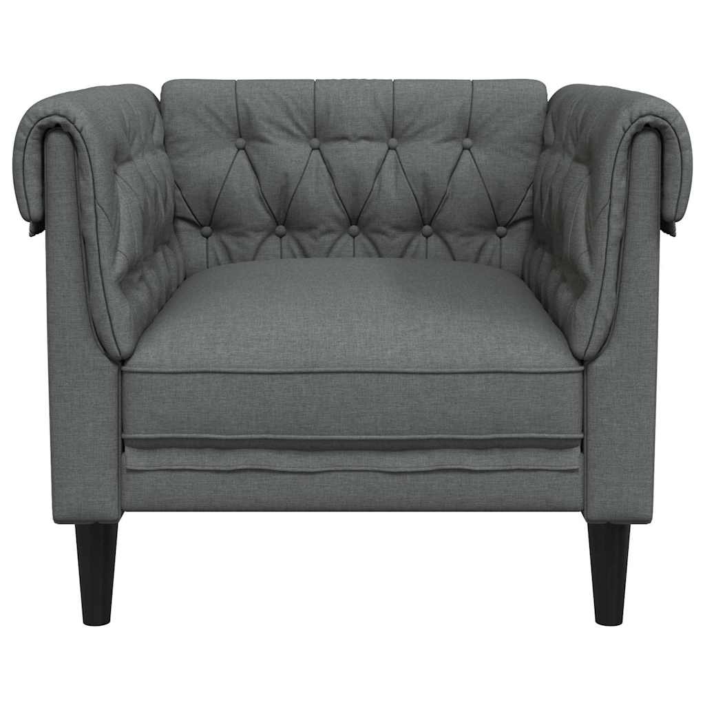 Chesterfield Sofa Stol Mørkegrå 78.5 X 74.5 X 74.5 Cm Stof