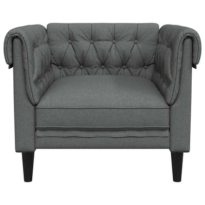Chesterfield Sofa Stol Mørkegrå 78.5 X 74.5 X 74.5 Cm Stof