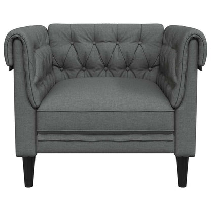Chesterfield Sofa Stol Mørkegrå 78.5 X 74.5 X 74.5 Cm Stof