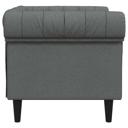 Chesterfield Sofa Stol Mørkegrå 78.5 X 74.5 X 74.5 Cm Stof