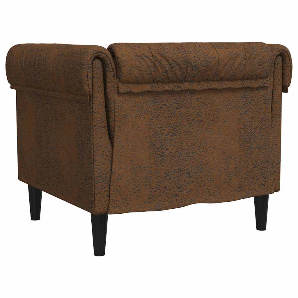 Chesterfield Sofa Stol Med Pude Brun 78.5 X 74.5 X 74.5 Cm