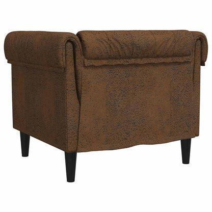 Chesterfield Sofa Stol Med Pude Brun 78.5 X 74.5 X 74.5 Cm