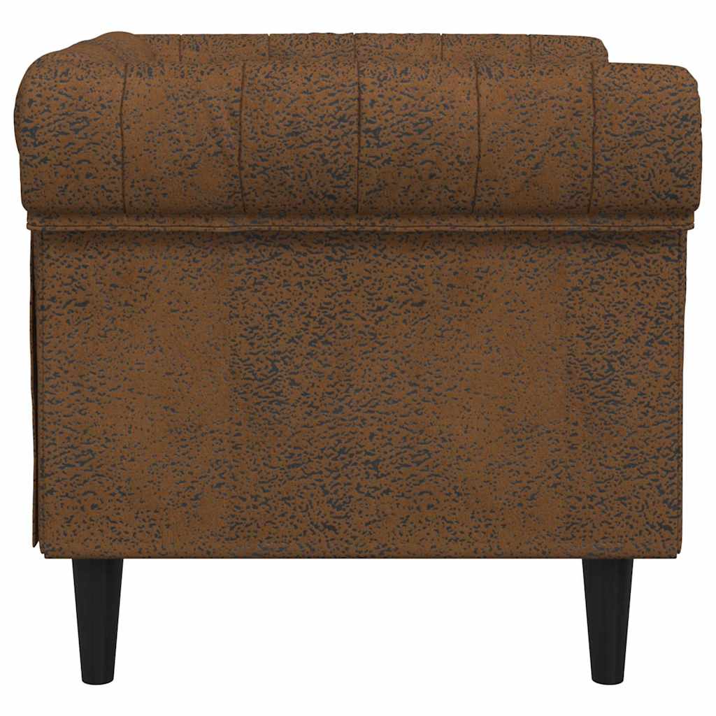 Chesterfield Sofa Stol Med Pude Brun 78.5 X 74.5 X 74.5 Cm