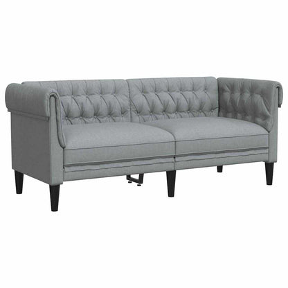 Chesterfieldsofa Med Pude Lysegrå 182.5 X 74.5 X 74.5 Cm Stof