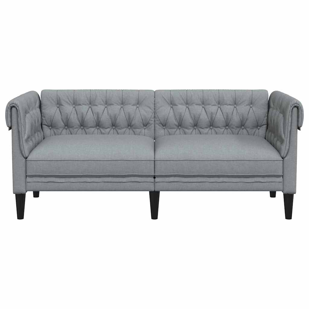 Chesterfieldsofa Med Pude Lysegrå 182.5 X 74.5 X 74.5 Cm Stof