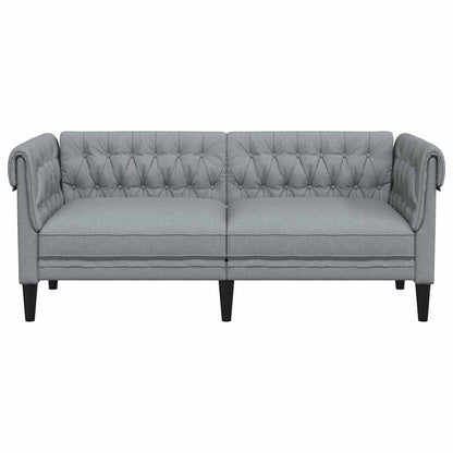 Chesterfieldsofa Med Pude Lysegrå 182.5 X 74.5 X 74.5 Cm Stof