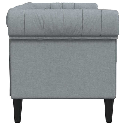 Chesterfieldsofa Med Pude Lysegrå 182.5 X 74.5 X 74.5 Cm Stof