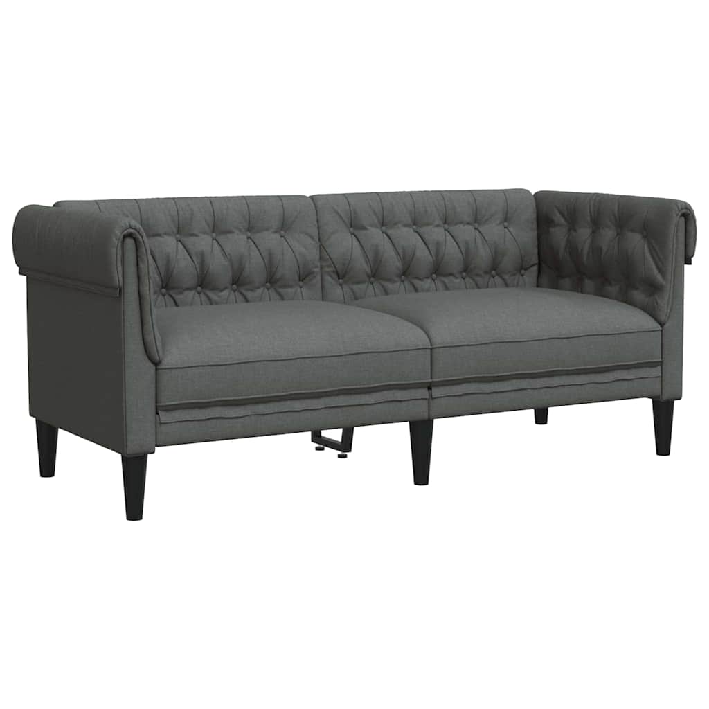 Chesterfieldsofa Med Pude Mørkegrå 182.5 X 74.5 X 74.5 Cm Stof