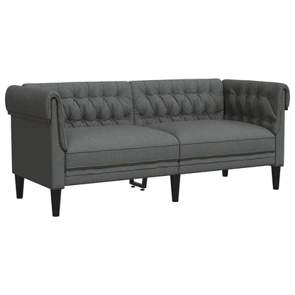 Chesterfieldsofa Med Pude Mørkegrå 182.5 X 74.5 X 74.5 Cm Stof