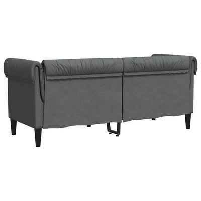Chesterfieldsofa Med Pude Mørkegrå 182.5 X 74.5 X 74.5 Cm Stof
