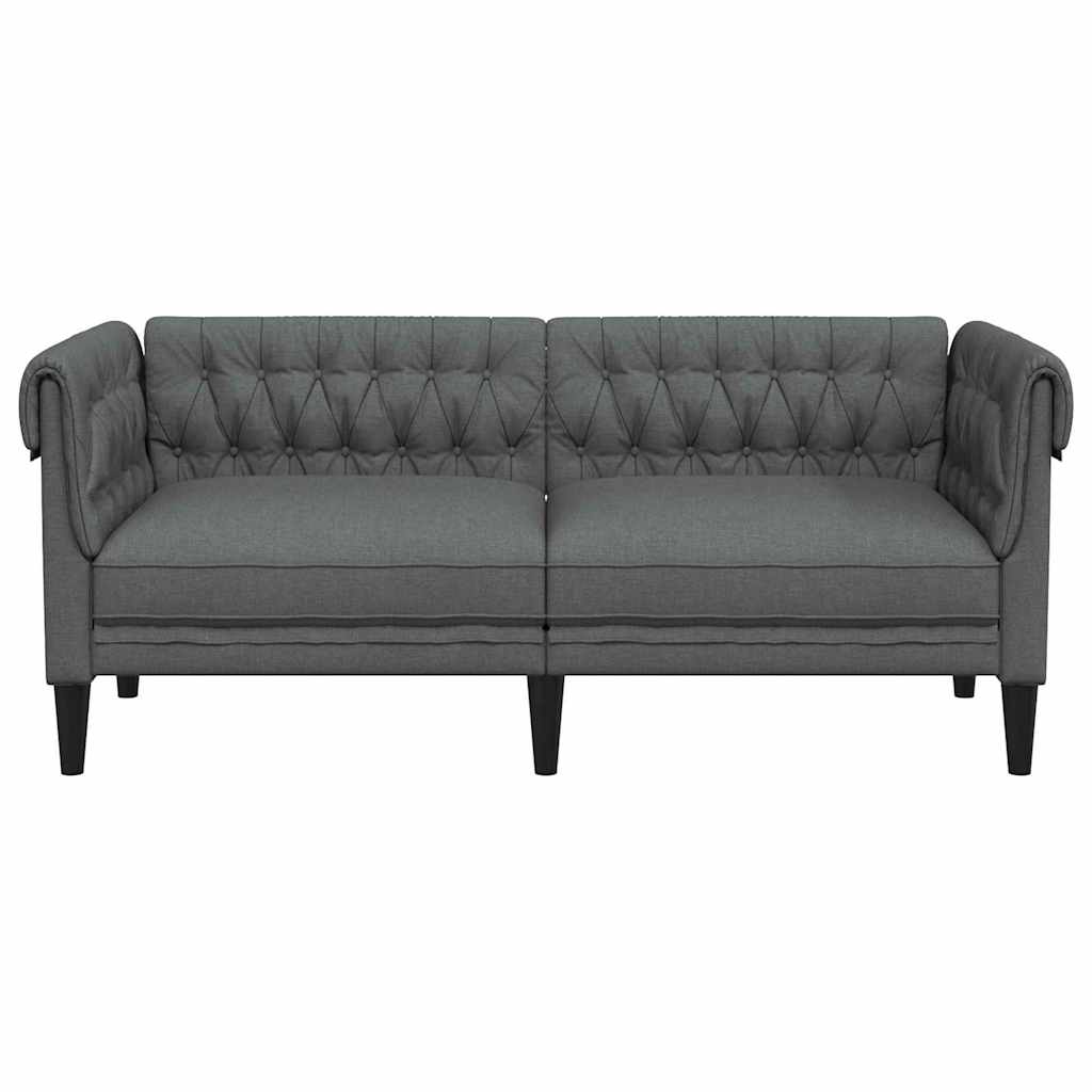 Chesterfieldsofa Med Pude Mørkegrå 182.5 X 74.5 X 74.5 Cm Stof