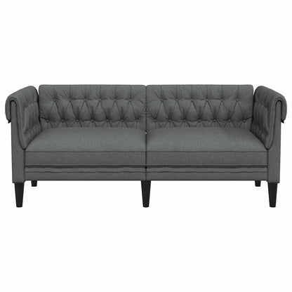 Chesterfieldsofa Med Pude Mørkegrå 182.5 X 74.5 X 74.5 Cm Stof