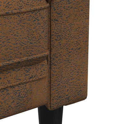 Chesterfieldsofa Brun 182.5 X 74.5 X 74.5 Cm Faux Suede Læder