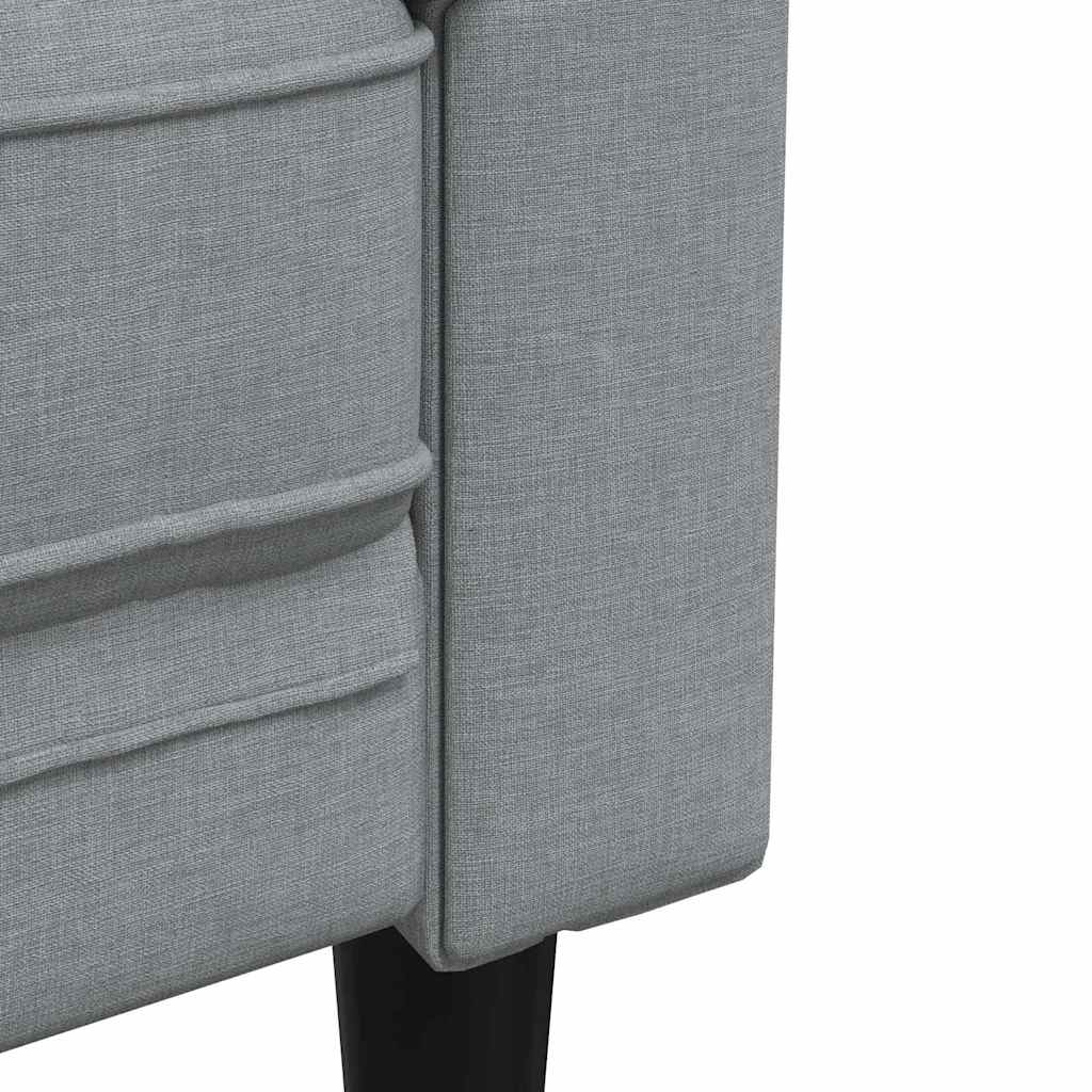 Chesterfieldsofa Med Pude Lysegrå 201.5 X 74.5 X 74.5 Cm Stof