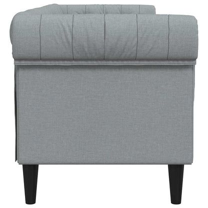 Chesterfieldsofa Med Pude Lysegrå 201.5 X 74.5 X 74.5 Cm Stof