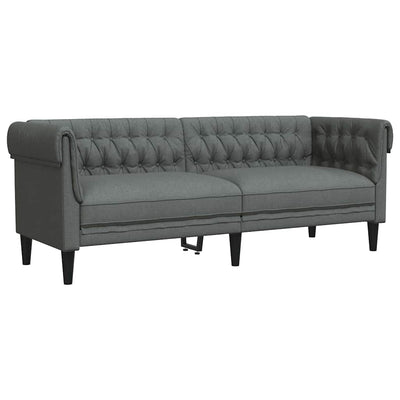 Chesterfieldsofa Med Pude Mørkegrå 201.5 X 74.5 X 74.5 Cm Stof