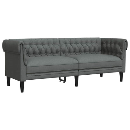 Chesterfieldsofa Med Pude Mørkegrå 201.5 X 74.5 X 74.5 Cm Stof