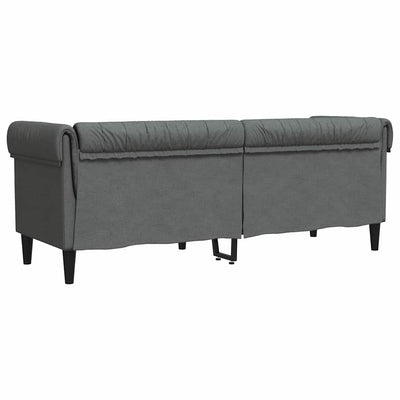 Chesterfieldsofa Med Pude Mørkegrå 201.5 X 74.5 X 74.5 Cm Stof