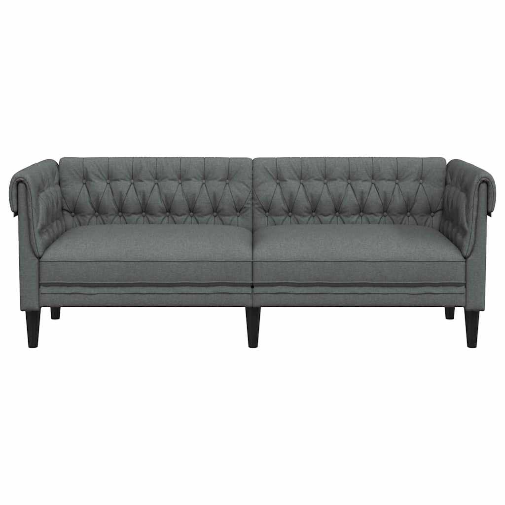 Chesterfieldsofa Med Pude Mørkegrå 201.5 X 74.5 X 74.5 Cm Stof