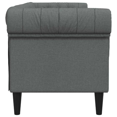 Chesterfieldsofa Med Pude Mørkegrå 201.5 X 74.5 X 74.5 Cm Stof
