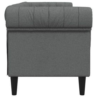 Chesterfieldsofa Med Pude Mørkegrå 201.5 X 74.5 X 74.5 Cm Stof