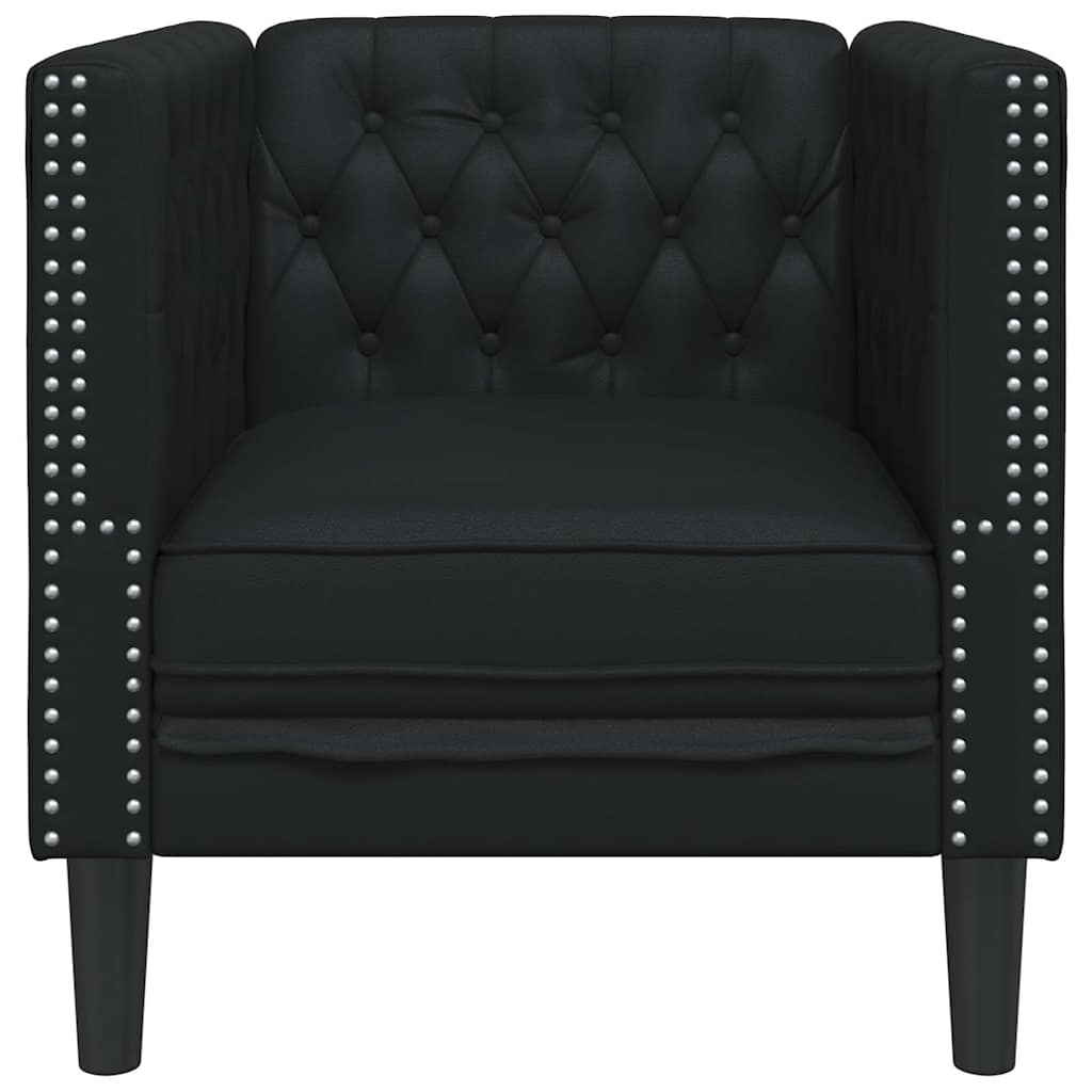 Chesterfield Sofa Stol Sort 71 X 74.5 X 70.5 Cm Kunstlæder
