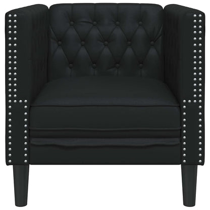 Chesterfield Sofa Stol Sort 71 X 74.5 X 70.5 Cm Kunstlæder