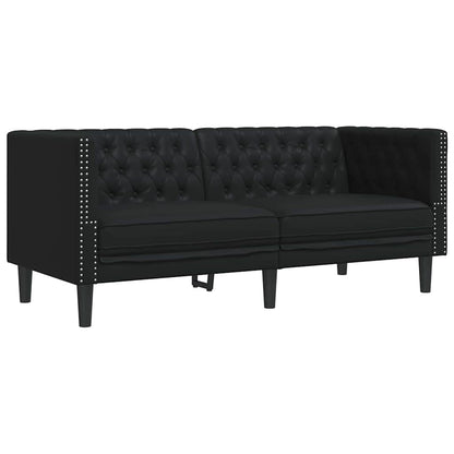 Chesterfieldsofa Argyle Sort 174 X 74.5 X 70.5 Cm Kunstlæder