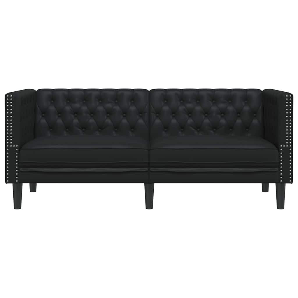 Chesterfieldsofa Argyle Sort 174 X 74.5 X 70.5 Cm Kunstlæder