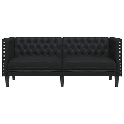 Chesterfieldsofa Argyle Sort 174 X 74.5 X 70.5 Cm Kunstlæder