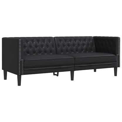 Chesterfieldsofa Argyle Sort 194 X 74.5 X 70.5 Cm Kunstlæder