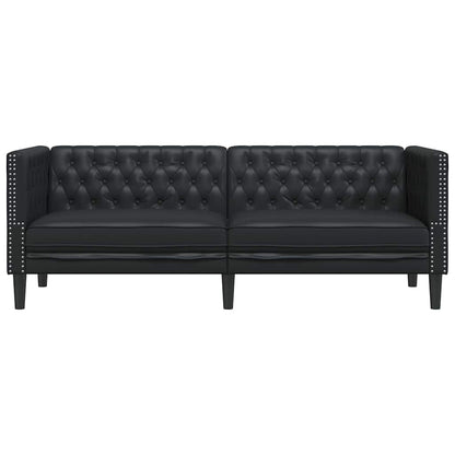 Chesterfieldsofa Argyle Sort 194 X 74.5 X 70.5 Cm Kunstlæder