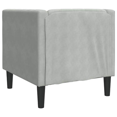 Chesterfield Sofa Stol Andet Lysegrå 71 X 74.5 X 70.5 Cm Fløjl