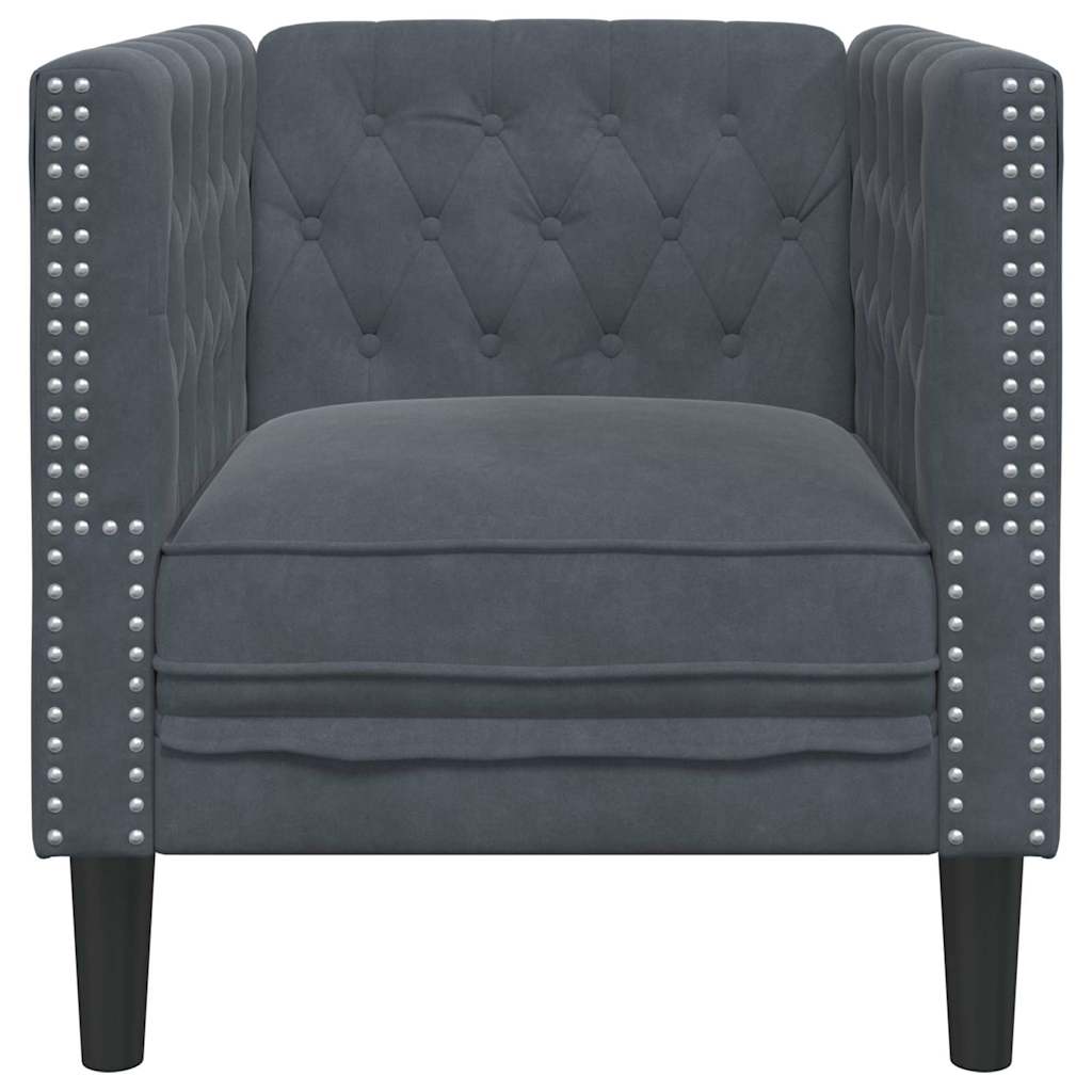 Chesterfield Sofa Stol Andet Mørkegrå 71 X 74.5 X 70.5 Cm Fløjl