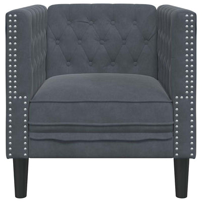 Chesterfield Sofa Stol Andet Mørkegrå 71 X 74.5 X 70.5 Cm Fløjl
