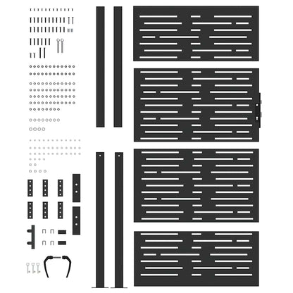 Haveport Med Lås Sort 110 X 205 Cm Pulverlakeret Stål