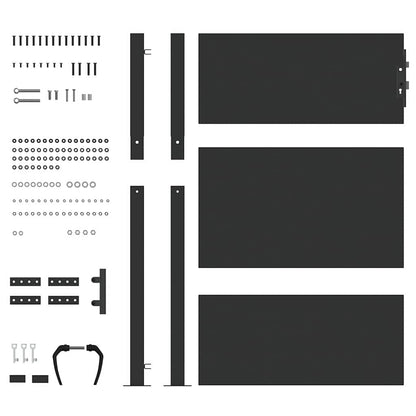 Haveport Med Lås Sort 105 X 130 Cm Pulverlakeret Stål