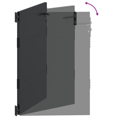 Haveport Med Lås Sort 105 X 130 Cm Pulverlakeret Stål