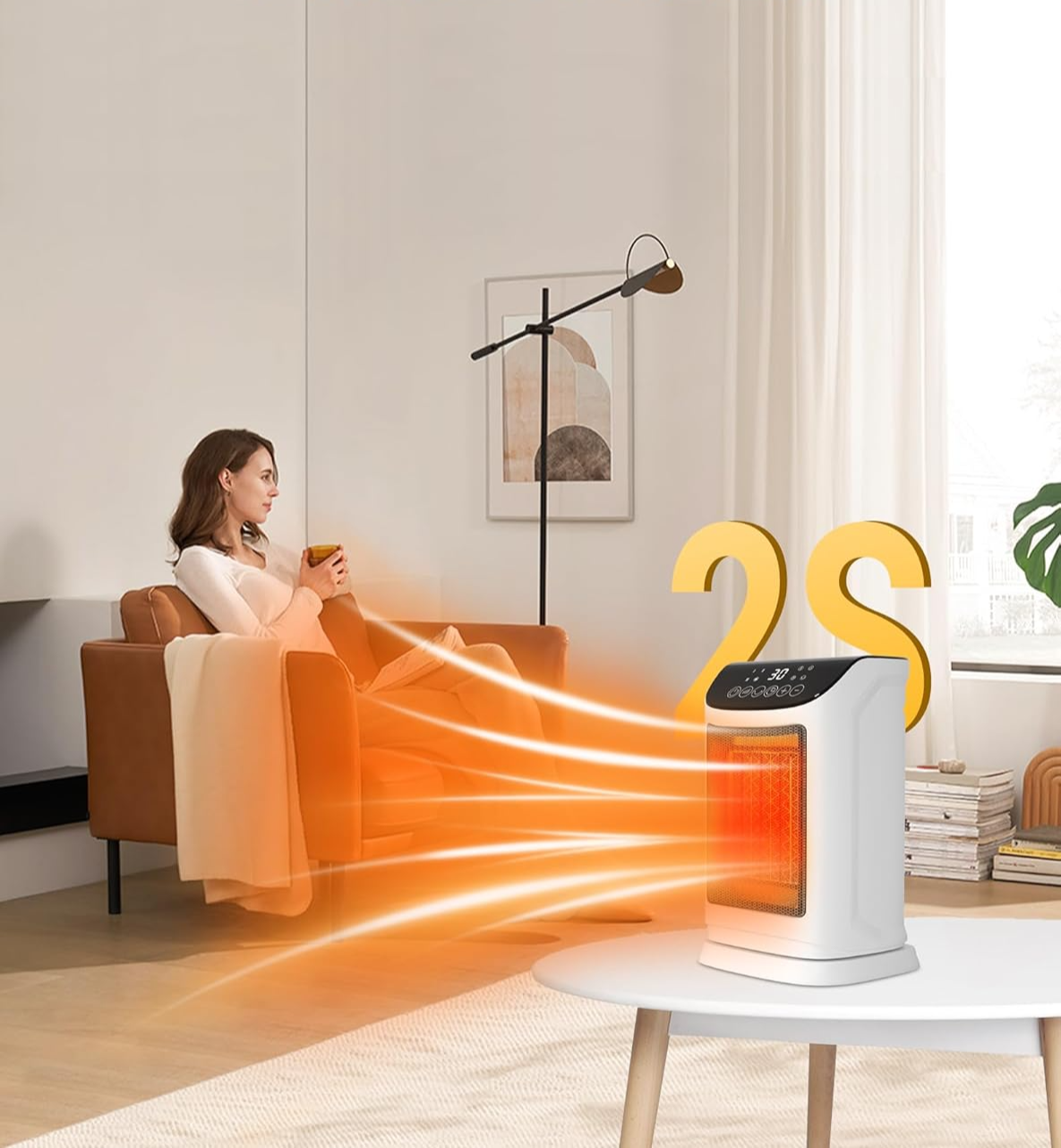 Primevolve Energibesparende 1800W PTC Keramisk Varmeblæser