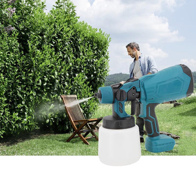 Weytoll Akku Farbsprühsystem, Kompatibel Für Makita Akku 18V, Akku Farbspritzpistole Mit 3 Spritzmuster, Akku Sprühpistole Mit 1000 ML Farbbehälter