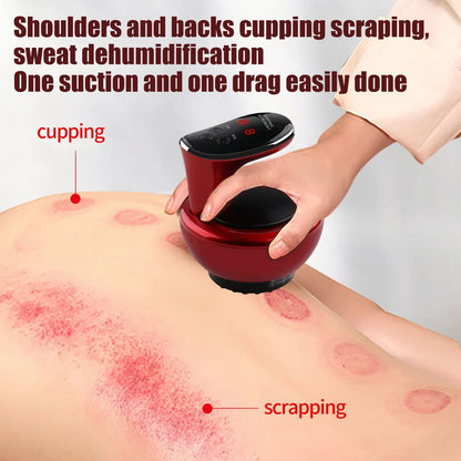 Guasha Scraping Massager for Body Device Negative Pressure Meridian Dredge Slim Cupping Massage - Stort & Småt